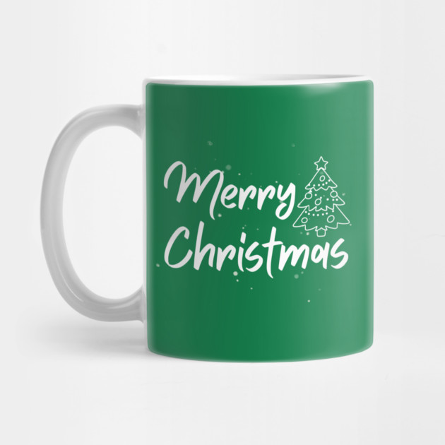 Minimalist Merry Christmas Tree With Snowy Night Lettering by Creatifly Graphic Tees