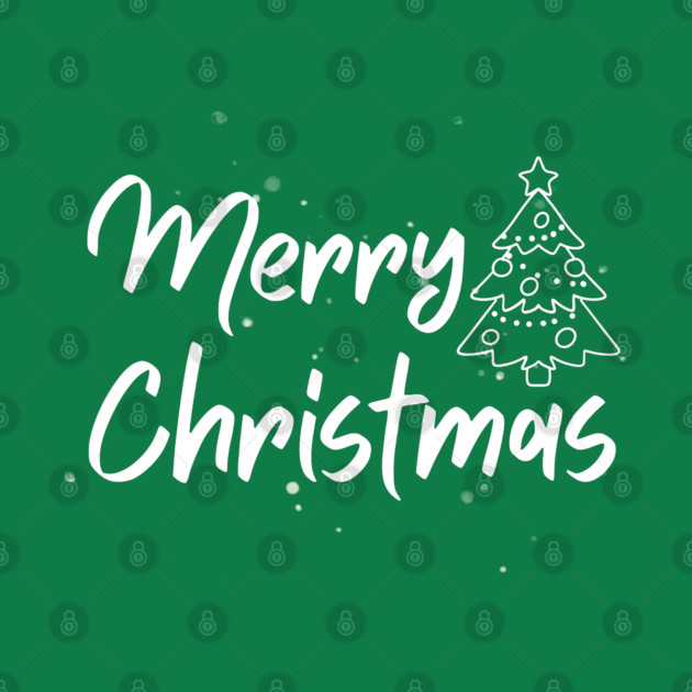 Minimalist Merry Christmas Tree With Snowy Night Lettering by Creatifly Graphic Tees