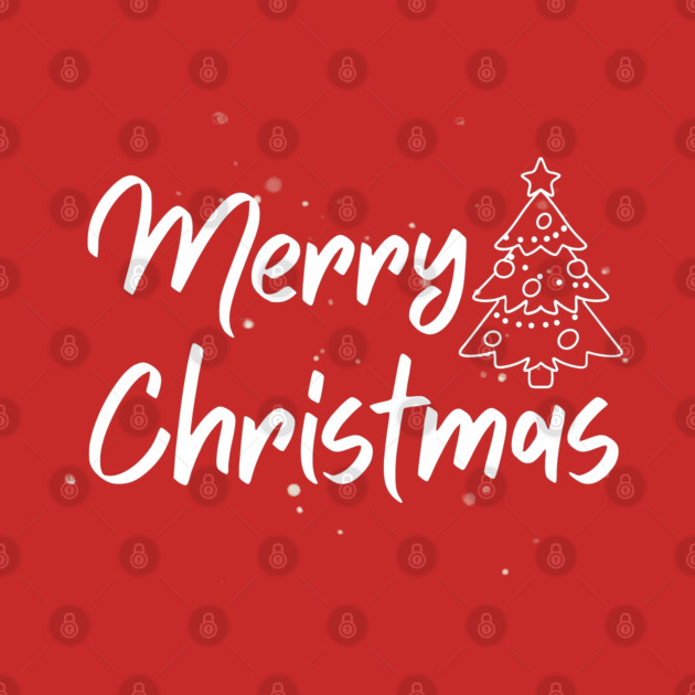 Minimalist Merry Christmas Tree With Snowy Night Lettering by Creatifly Graphic Tees