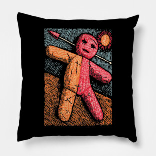 Surreal Voodoo Doll Art | Dark Humor Pillow