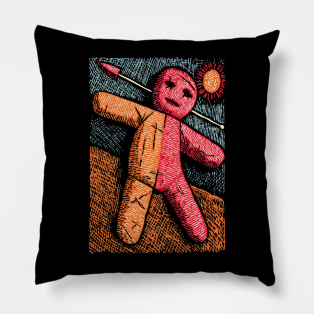 Surreal Voodoo Doll Art | Dark Humor Pillow by TuncGK