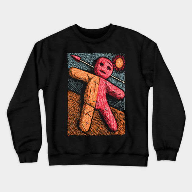Surreal Voodoo Doll Art | Dark Humor Crewneck Sweatshirt by TuncGK