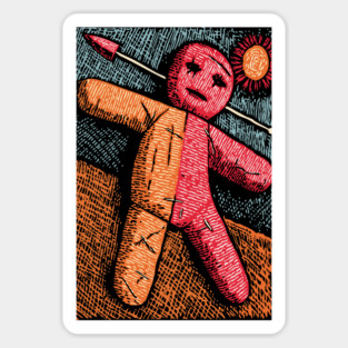 Surreal Voodoo Doll Art | Dark Humor Magnet