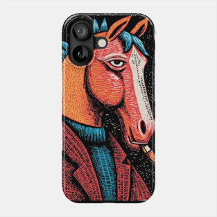 Detective Horse Noir Style Funny Art Phone Case