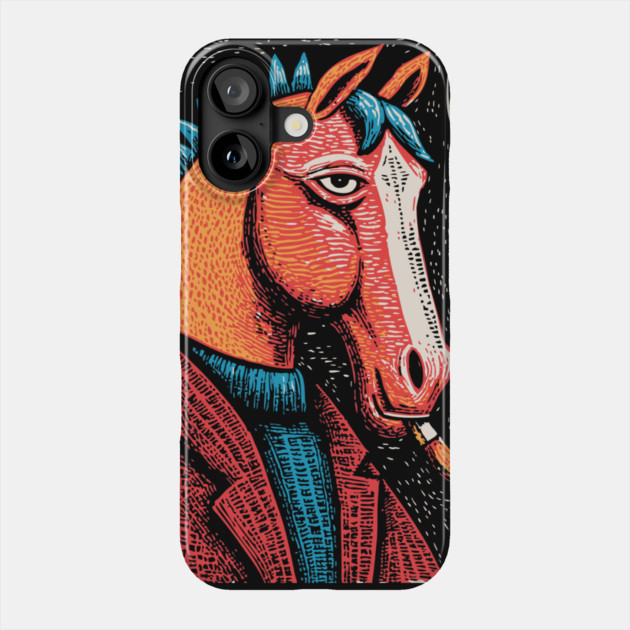 Detective Horse Noir Style Funny Art Phone Case by TuncGK
