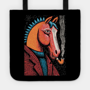 Detective Horse Noir Style Funny Art Tote