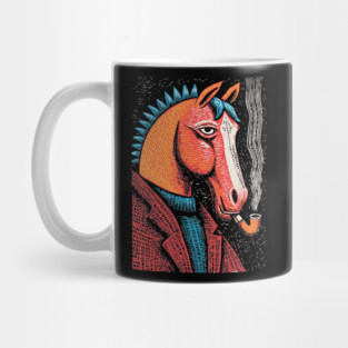 Detective Horse Noir Style Funny Art Mug