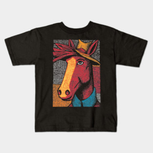 Rustic Farmer Horse Art Kids T-Shirt