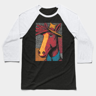 Rustic Farmer Horse Art Baseball T-Shirt