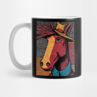 Rustic Farmer Horse Art Mug