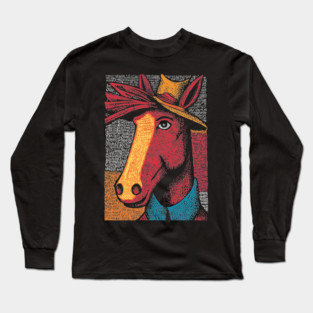 Rustic Farmer Horse Art Long Sleeve T-Shirt