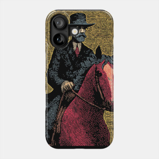 Elegant Victorian Horse and Rider Illustration Art Phone Case