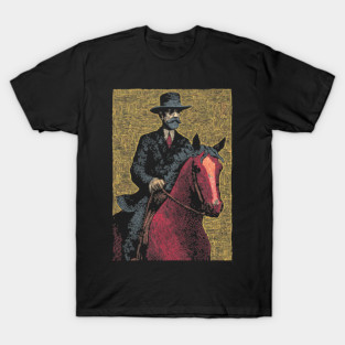 Elegant Victorian Horse and Rider Illustration Art T-Shirt