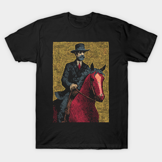 Elegant Victorian Horse and Rider Illustration Art T-Shirt by TuncGK