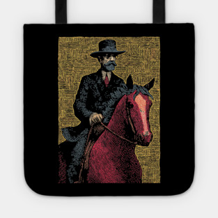 Elegant Victorian Horse and Rider Illustration Art Tote