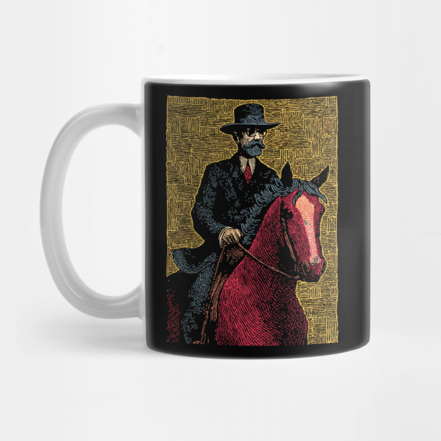 Elegant Victorian Horse and Rider Illustration Art by TuncGK