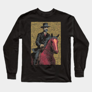 Elegant Victorian Horse and Rider Illustration Art Long Sleeve T-Shirt