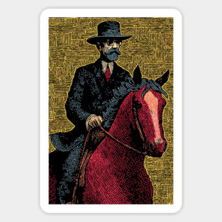 Elegant Victorian Horse and Rider Illustration Art Magnet