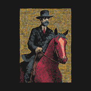 Elegant Victorian Horse and Rider Illustration Art T-Shirt
