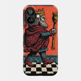 Surreal Chess King Walking with Anxious Expression Phone Case