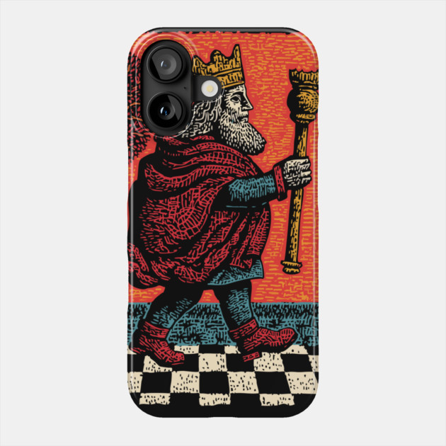 Surreal Chess King Walking with Anxious Expression Phone Case by TuncGK