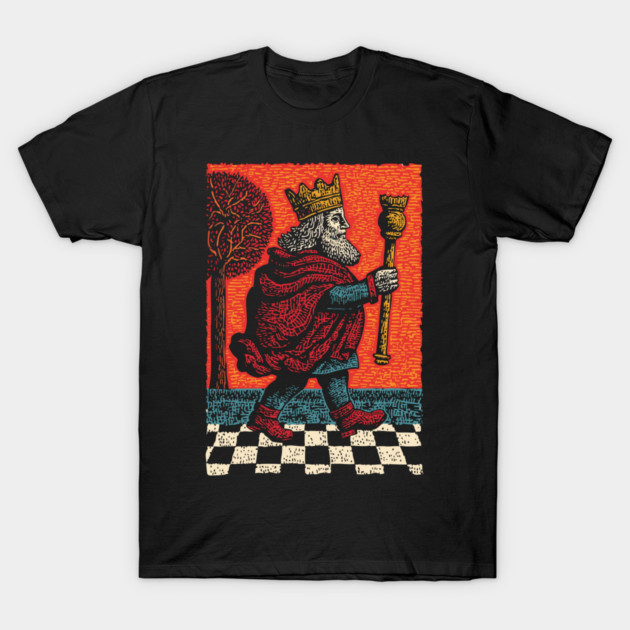 Surreal Chess King Walking with Anxious Expression T-Shirt by TuncGK