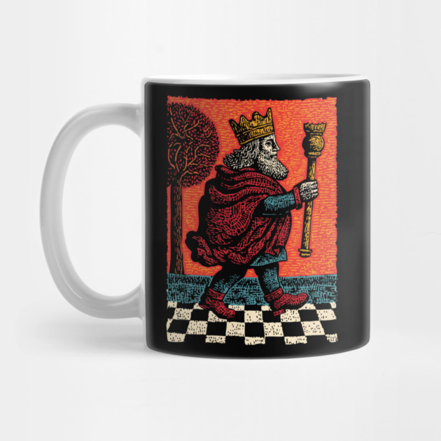 Surreal Chess King Walking with Anxious Expression by TuncGK