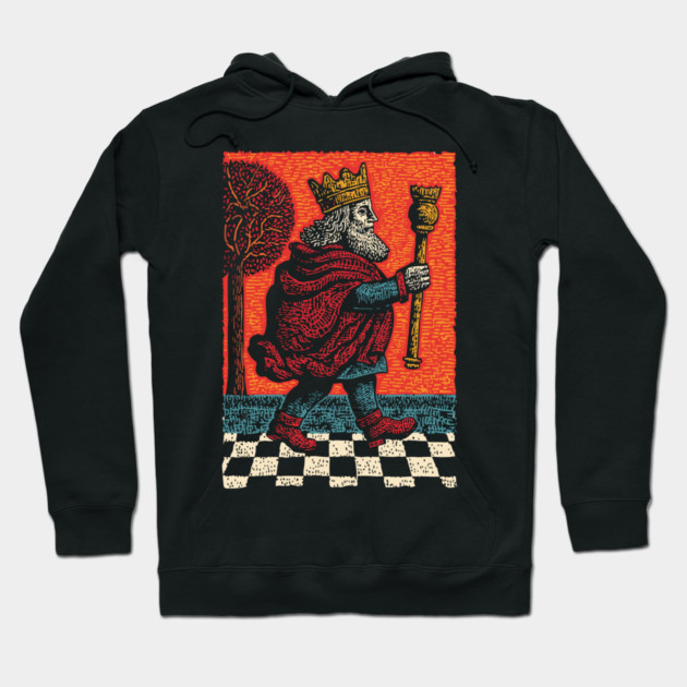 Surreal Chess King Walking with Anxious Expression Hoodie by TuncGK