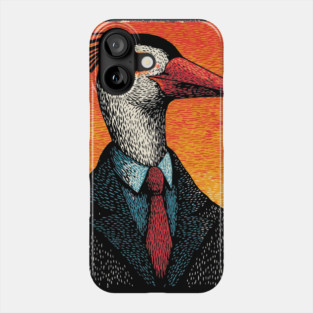 Surreal Heron-Headed Businessman in Suit Phone Case