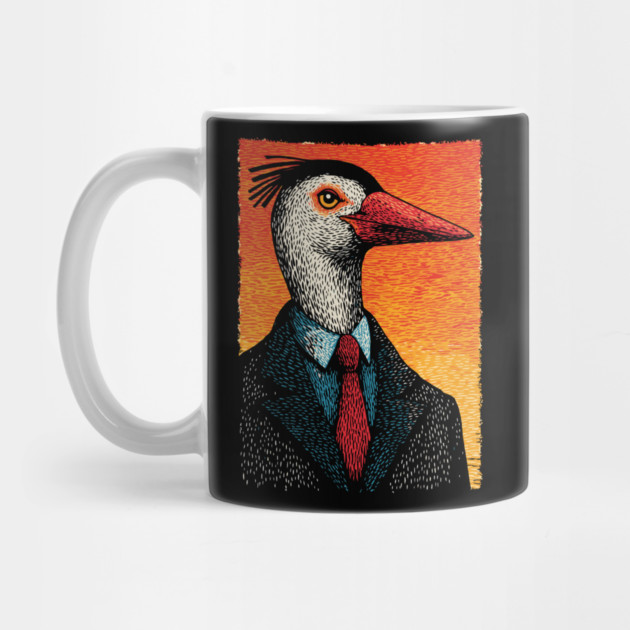 Surreal Heron-Headed Businessman in Suit by TuncGK