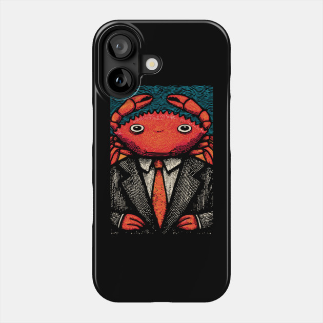 Quirky Crab-Headed Businessman in Suit Art Design Phone Case by TuncGK