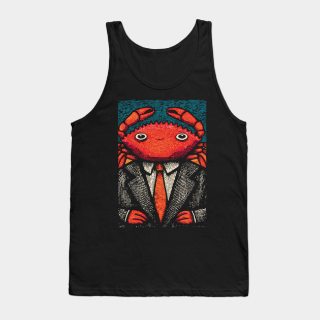 Quirky Crab-Headed Businessman in Suit Art Design Tank Top by TuncGK