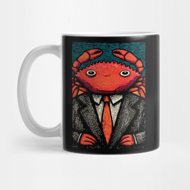 Quirky Crab-Headed Businessman in Suit Art Design by TuncGK
