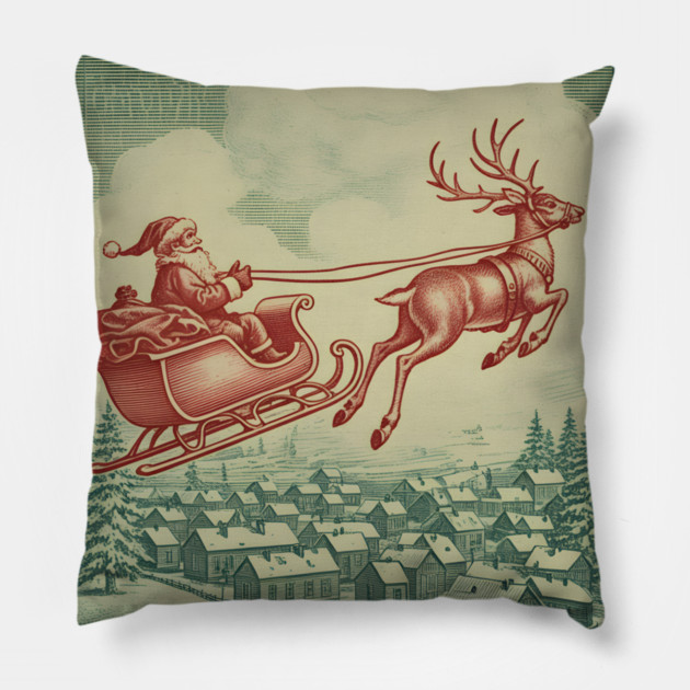 Classic-Christmas-Stamp Pillow by JessArty