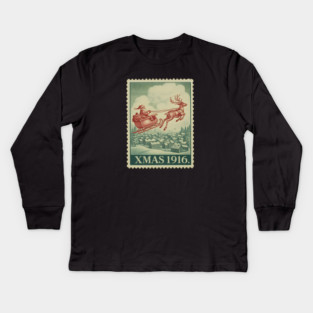 Classic-Christmas-Stamp Kids Long Sleeve T-Shirt