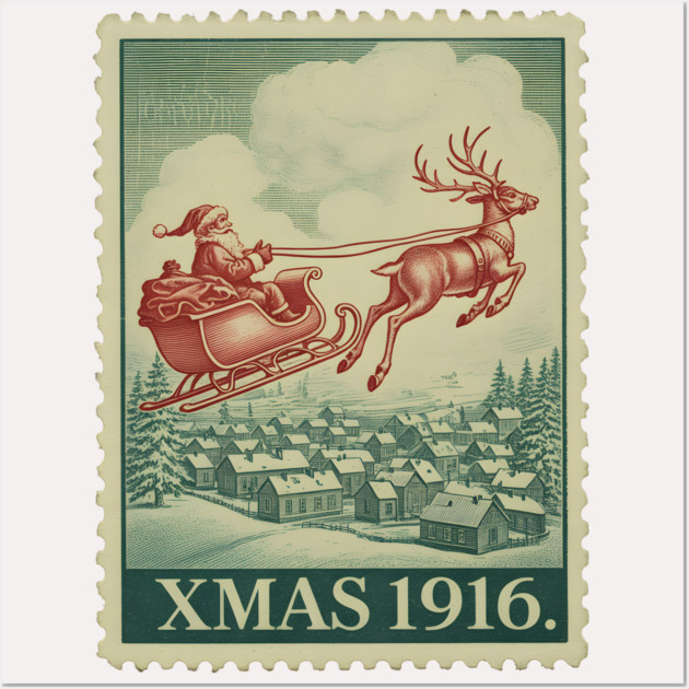 Classic-Christmas-Stamp Wall Art by JessArty