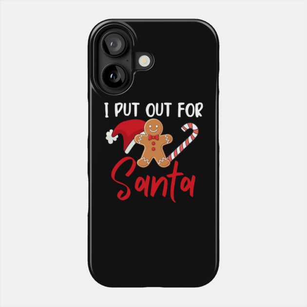 Funny Gingerbread Man With Santa Hat And Candy Cane Christmas Humor Phone Case by Creatifly Graphic Tees