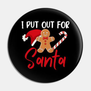 Funny Gingerbread Man With Santa Hat And Candy Cane Christmas Humor Pin