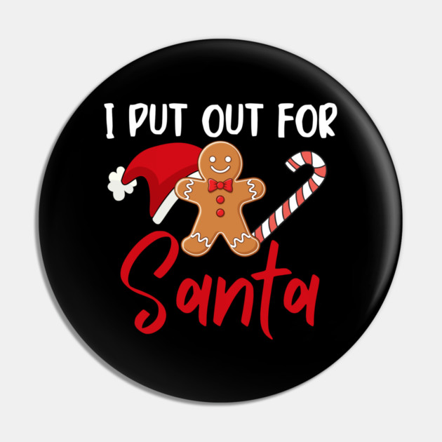 Funny Gingerbread Man With Santa Hat And Candy Cane Christmas Humor Pin by Creatifly Graphic Tees