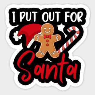 Funny Gingerbread Man With Santa Hat And Candy Cane Christmas Humor Sticker