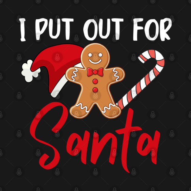 Funny Gingerbread Man With Santa Hat And Candy Cane Christmas Humor by Creatifly Graphic Tees
