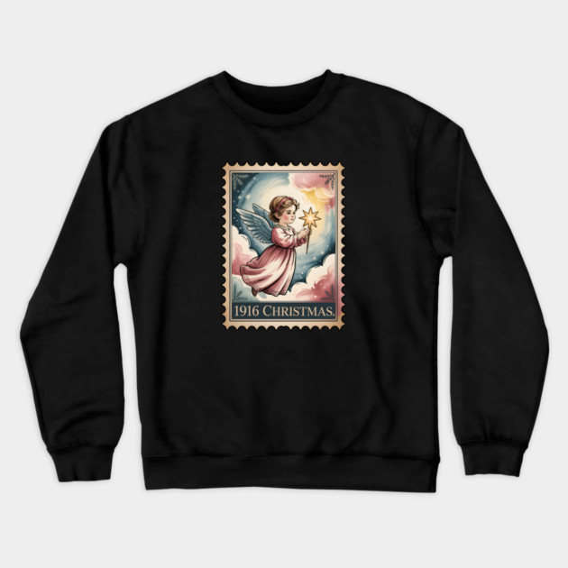 Classic-Christmas-Stamp Crewneck Sweatshirt by JessArty
