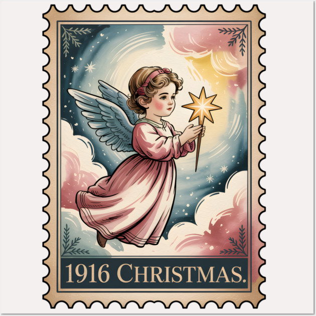 Classic-Christmas-Stamp Wall Art by JessArty