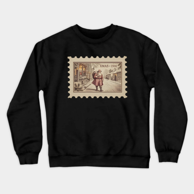 Classic-Christmas-Stamp Crewneck Sweatshirt by JessArty
