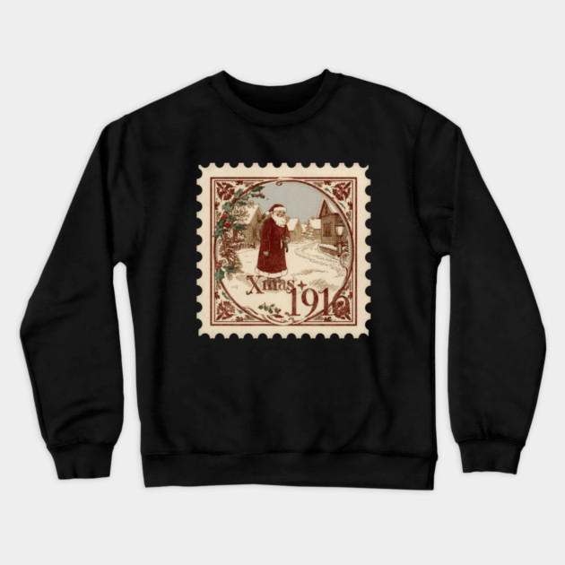 Classic-Christmas-Stamp Crewneck Sweatshirt by JessArty