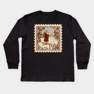 Classic-Christmas-Stamp Kids Long Sleeve T-Shirt