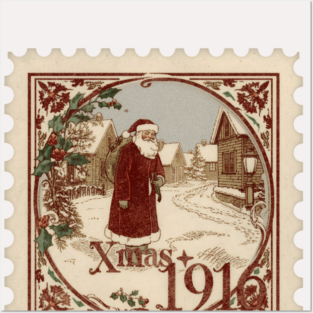 Classic-Christmas-Stamp Wall Art by JessArty
