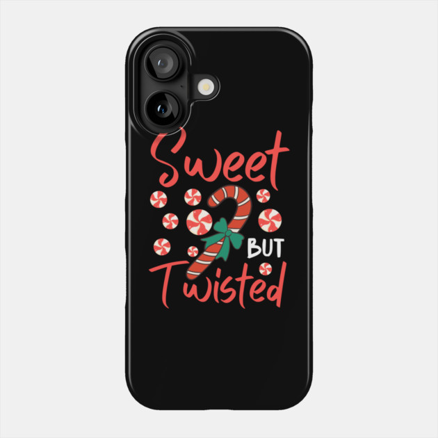 Sweet But Twisted Candy Cane Christmas Aesthetic Phone Case by Creatifly Graphic Tees