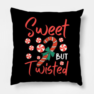 Sweet But Twisted Candy Cane Christmas Aesthetic Pillow