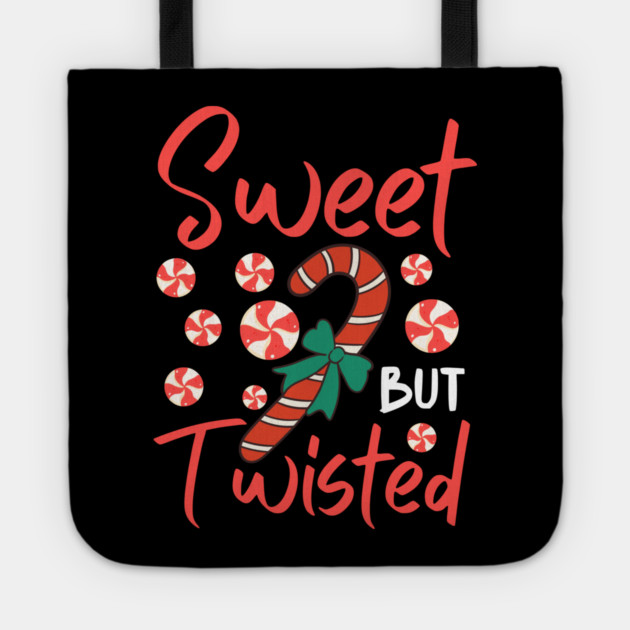 Sweet But Twisted Candy Cane Christmas Aesthetic Tote by Creatifly Graphic Tees
